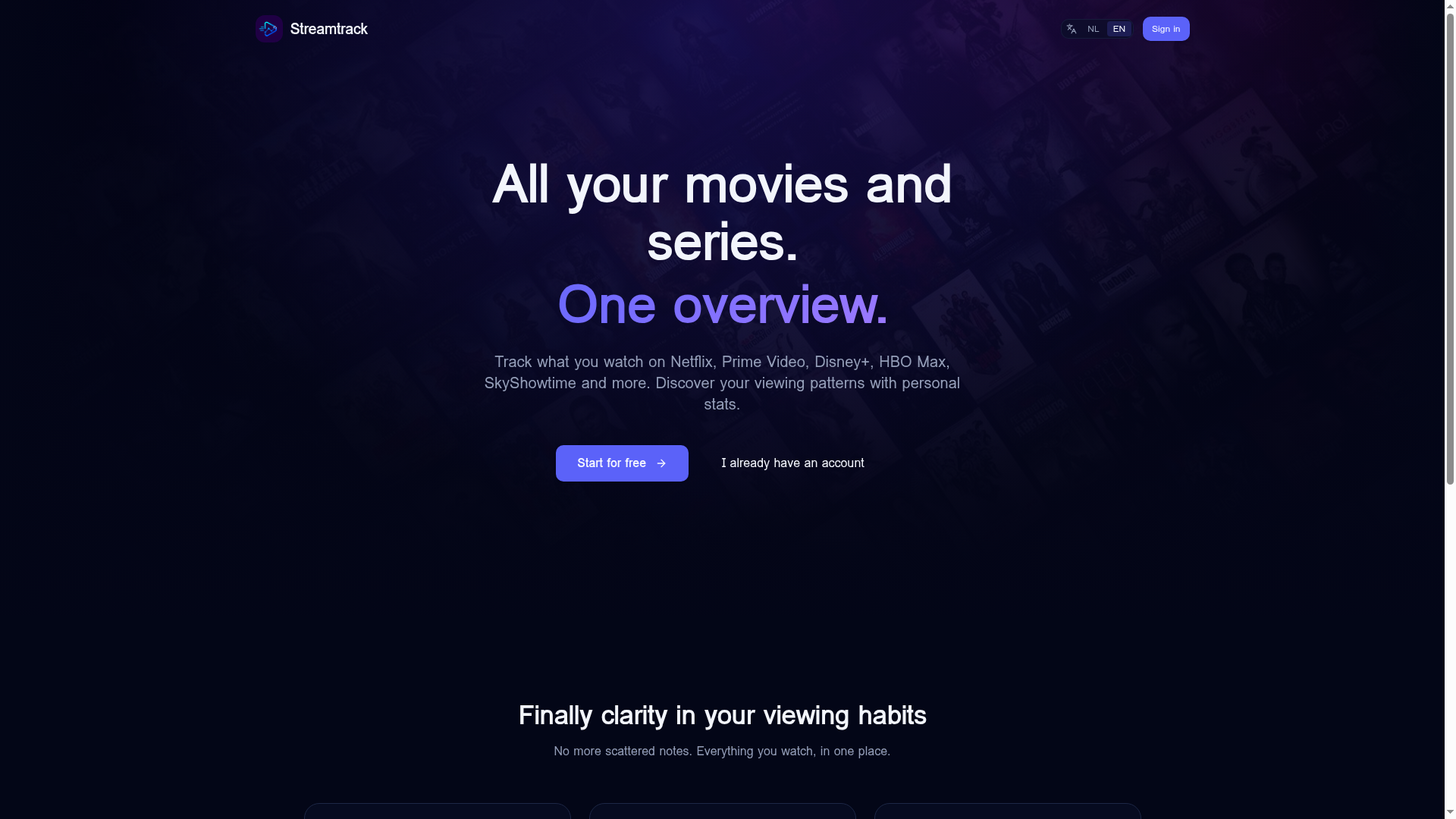 Website StreamTrack gemaakt door Held IT