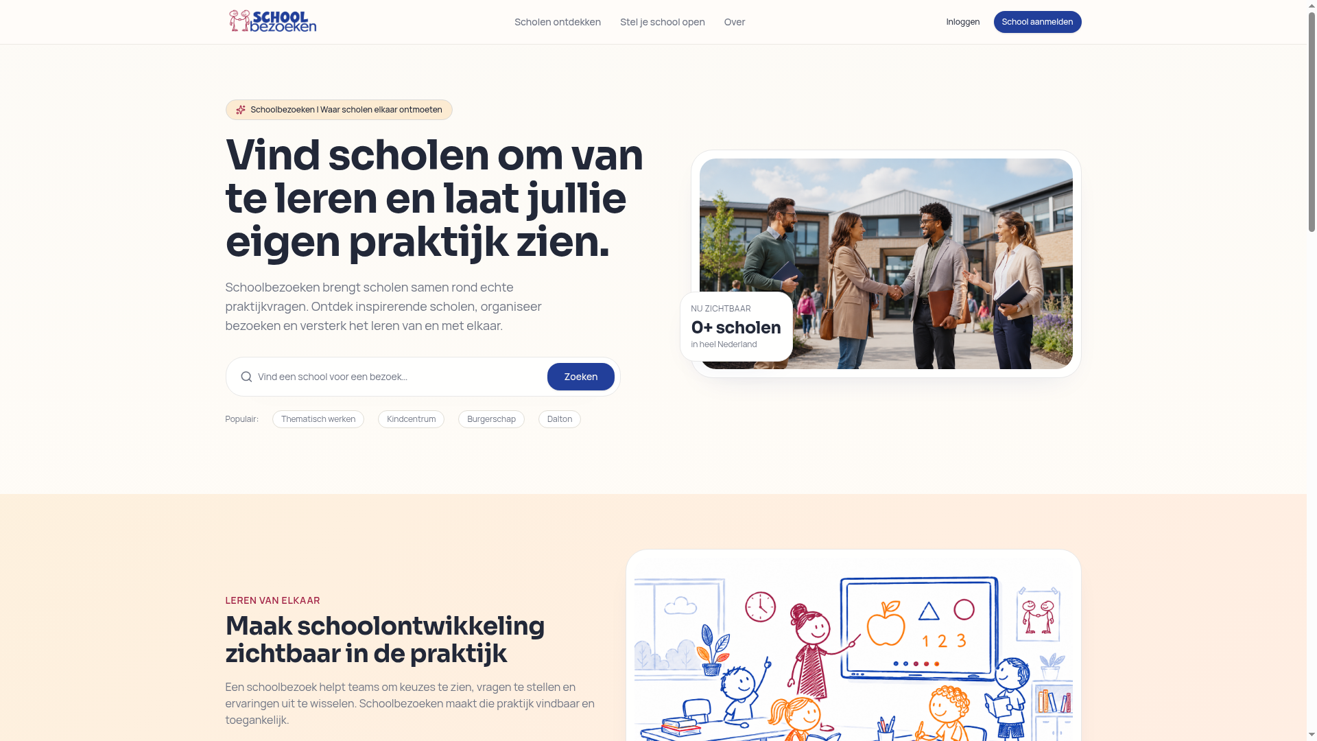 Website Schoolbezoeken gemaakt door Held IT
