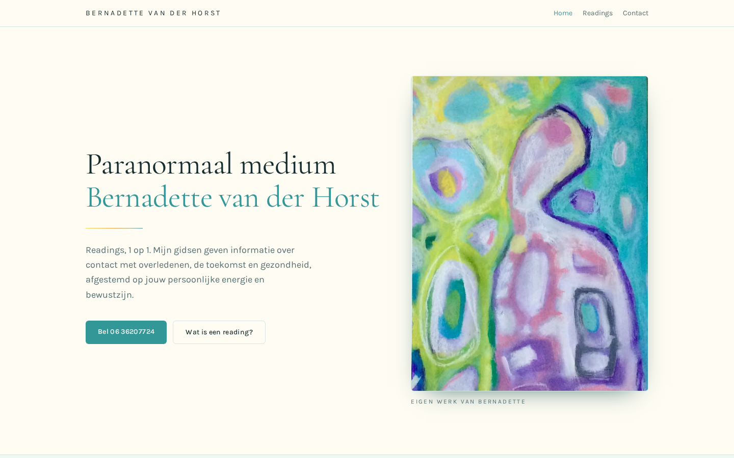 Website Paranormaal medium Bernadette gemaakt door Held IT