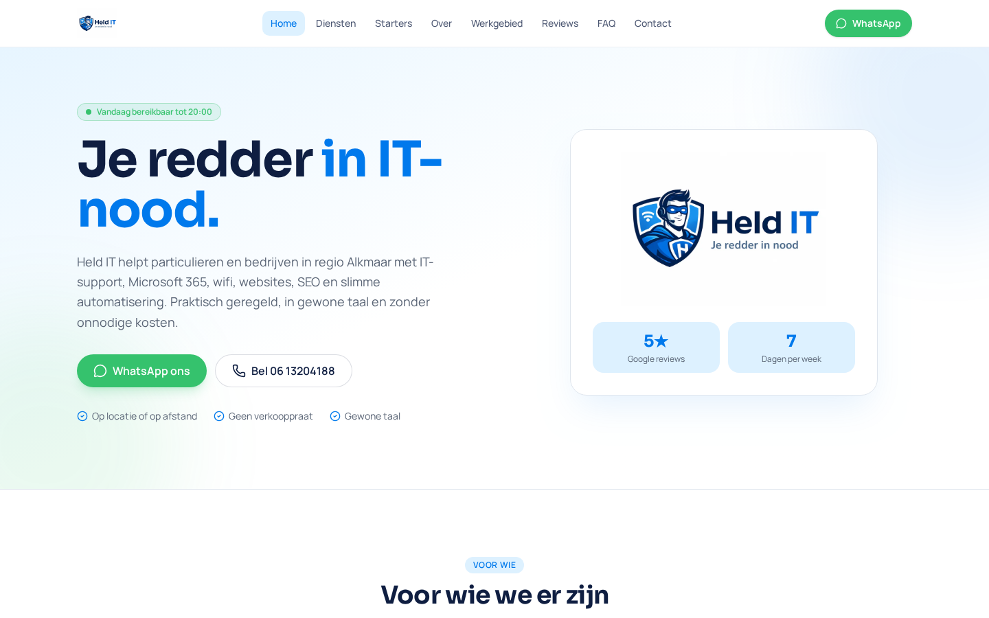 Website Held IT gemaakt door Held IT