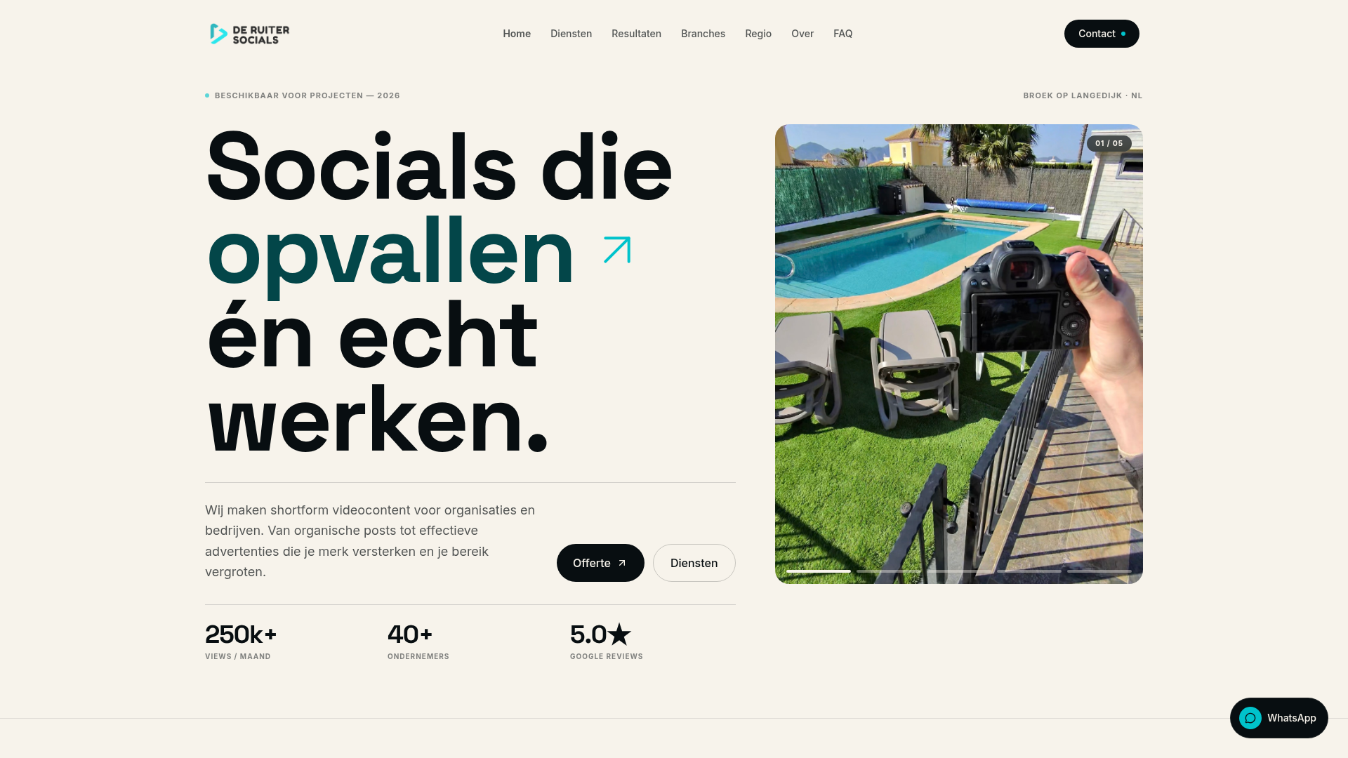 Website De Ruiter Socials gemaakt door Held IT